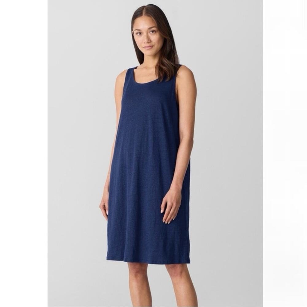 Eileen Fisher Petite Navy A Line Easy Mini Dress